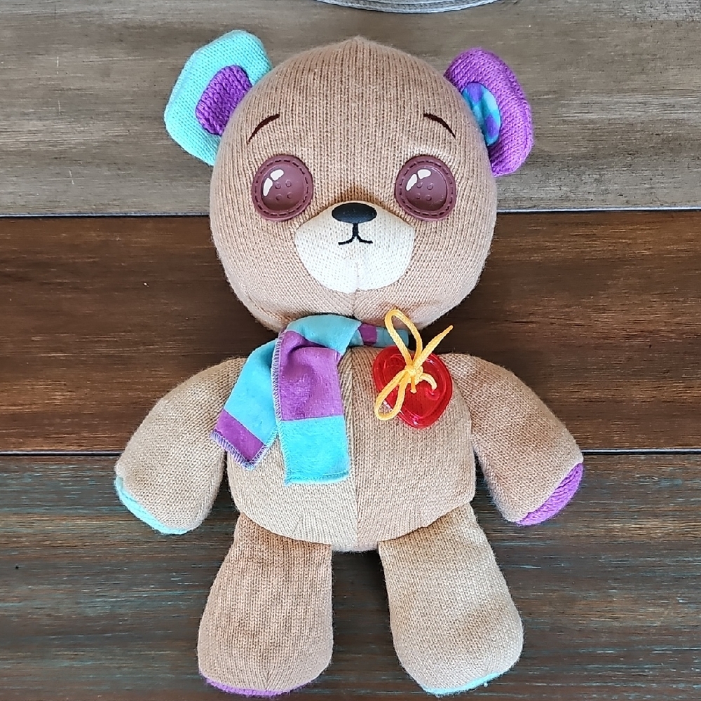 Charming Brown and Purple Thready Interactive Teddy Bear